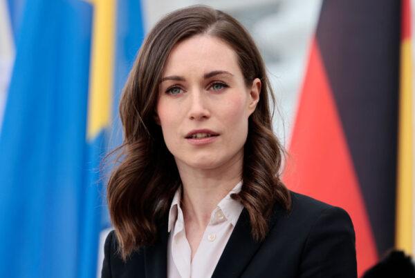 Finnish Prime Minister Sanna Marin addresses the media during the first day of a German federal government cabinet retreat at Schloss Meseberg in Germany, on May 3, 2022. (Hannibal Hanschke/Getty Images)