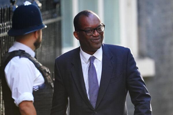 Chancellor of the Exchequer Kwasi Karteng arriving in Downing Street, London, on Sept. 7, 2022. (Victoria Jones/PA Media)