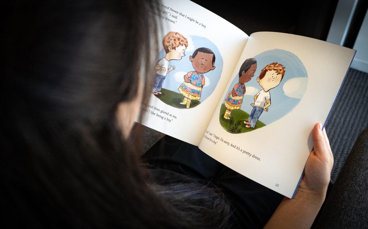 A transgender children's book in Irvine, Calif., on Aug. 30, 2022. (John Fredricks/The Epoch Times)