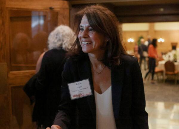 Lorie Logan, president and CEO of the Federal Reserve Bank of Dallas, attends a dinner program at the Jackson Hole Economic Symposium outside Jackson, Wyo., on Aug. 25, 2022. (Jim Urquhart/Reuters)