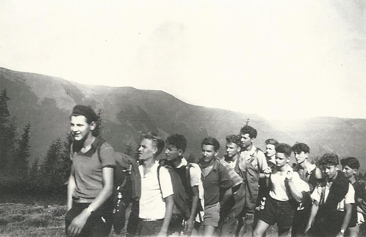 Dan Novacovici and his friends take a trip to the Fagaras Mountains to bring supplies to men of the anti-communist resistance movement who were hiding in caves in the mountainous region, circa 1948–1950. (Courtesy of Dan Novacovici)