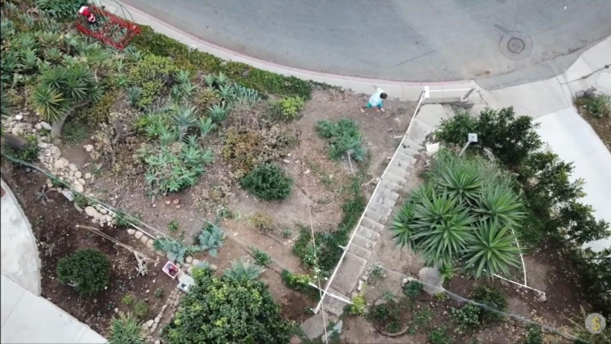 An aerial view of the Koutroumbis's new garden on the hill. (Courtesy of <a href="https://www.instagram.com/mykidsaredirtyagain/">Taylor Raine</a>)