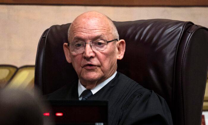 Judge Randy Deering presides over the trial of George Wagner IV, 30, in Pike County Common Pleas Court in Waverly, Ohio, Sept. 12, 2022. (Liz Dufour/The Enquirer/Pool)