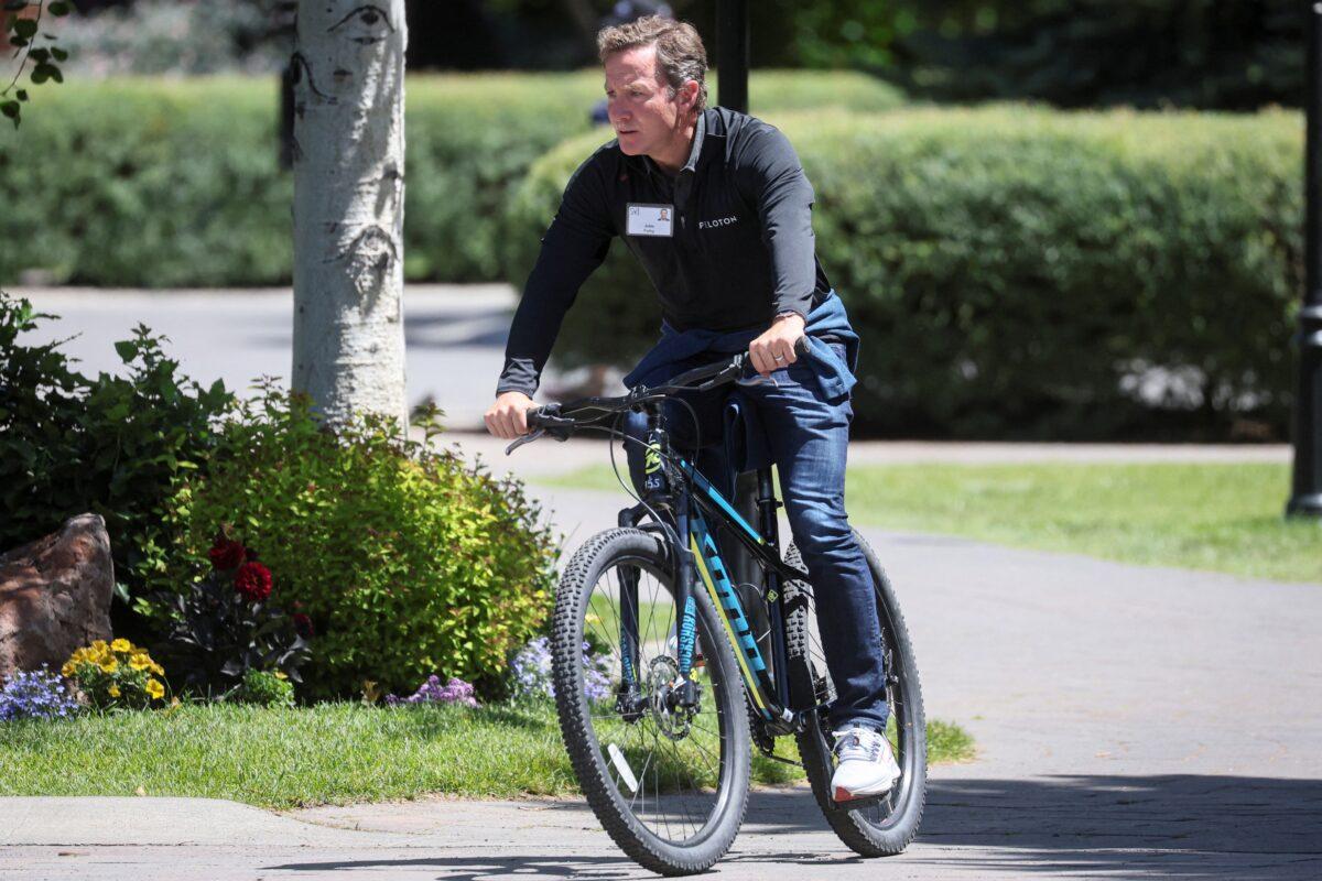 John Foley, co-founder and CEO of Peloton Interactive, attends the annual Allen and Co. Sun Valley Media Conference in Sun Valley, Idaho, on July 7, 2022. (Brendan McDermid/Reuters)