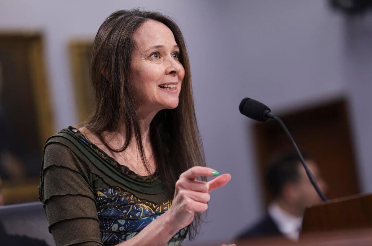 Cybersecurity and Infrastructure Security Agency Director Jen Easterly testifies before a House Homeland Security Subcommittee in Washington on April 28, 2022. (Kevin Dietsch/Getty Images)
