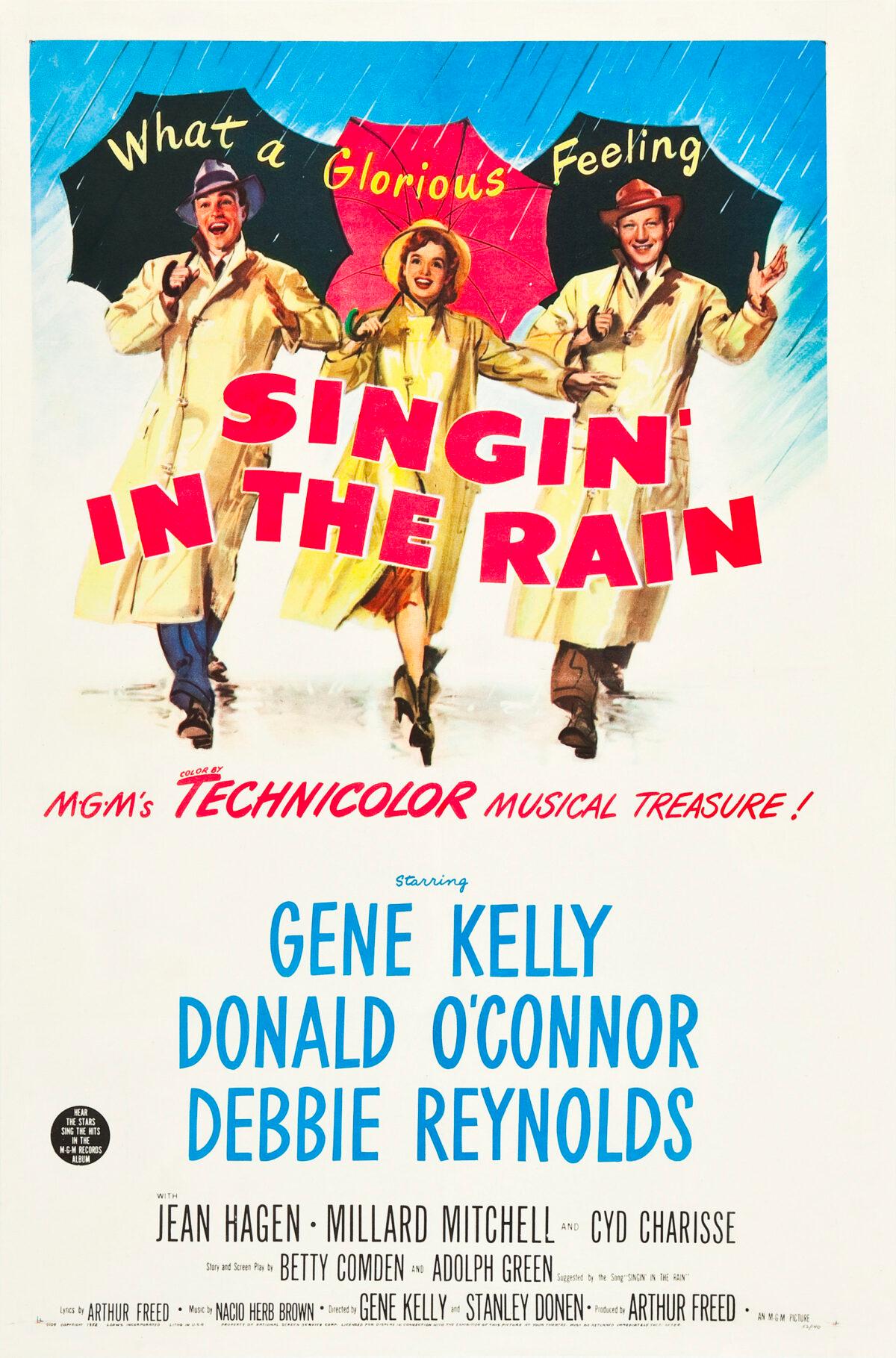 Poster for the American theatrical run of the 1952 musical film "Singin' in the Rain." (Public Domain)