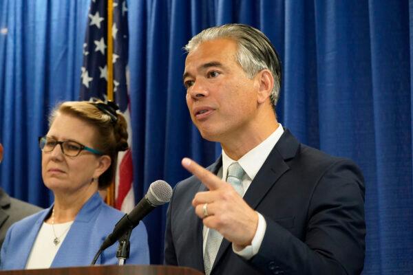 California Attorney General Rob Bonta speaks at a news conference in San Francisco on Sept. 14, 2022. (Eric Risberg/AP Photo)