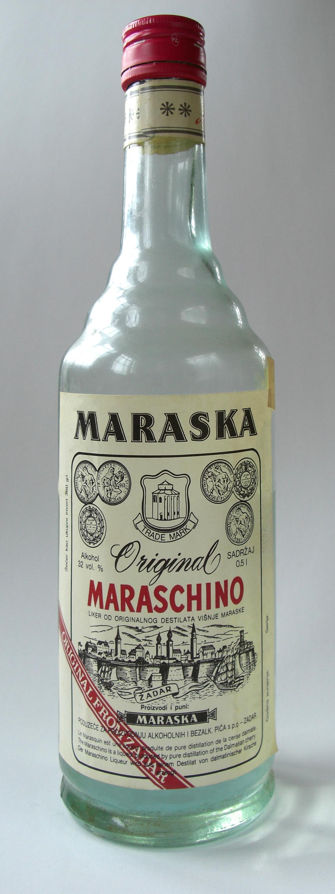 Maraschino liqueur, made from Maraska sour cherries, is dry and slightly bitter with almond notes. (Public Domain)
