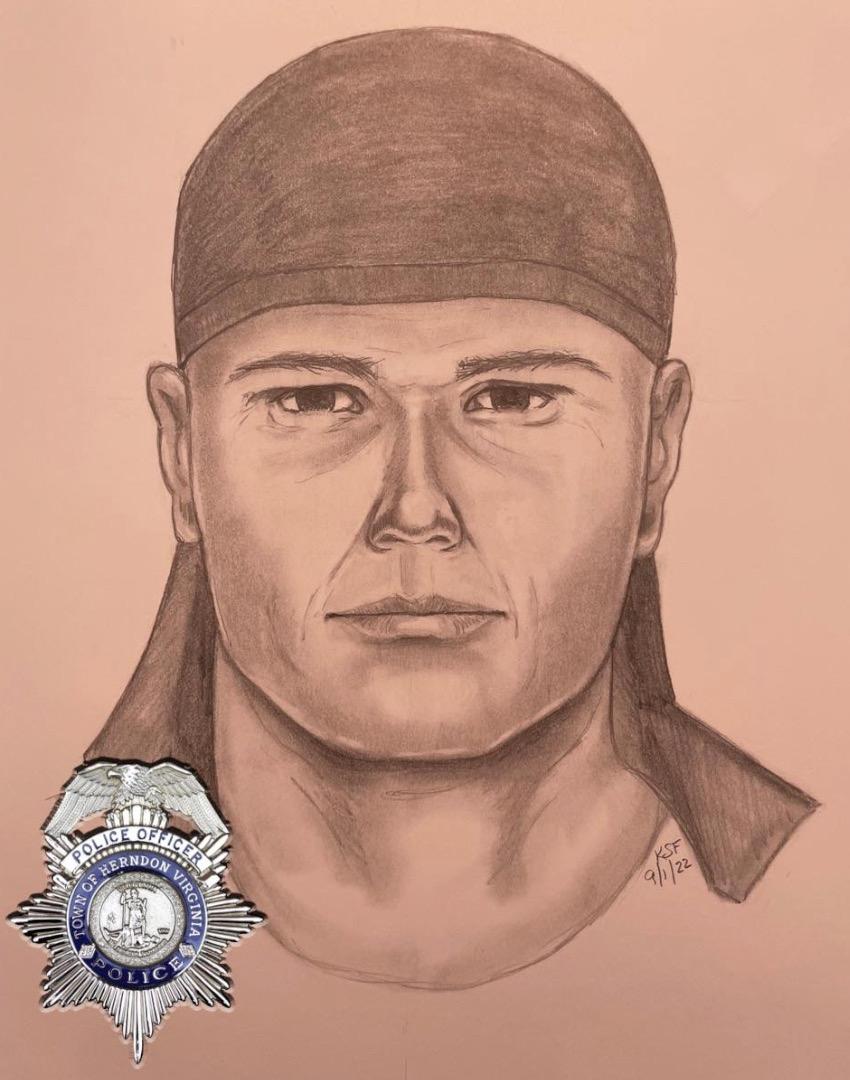 A sketch of Juan Rodriguez Alfaro, 42, to help capture him. (Courtesy of Fairfax County Police Department)