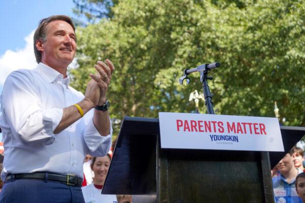 Virginia Gov. Glenn Youngkin shows support at a "Back to School" rally in Annandale, Va., on Aug. 31, 2022. (Courtesy of Spirit of Virginia)