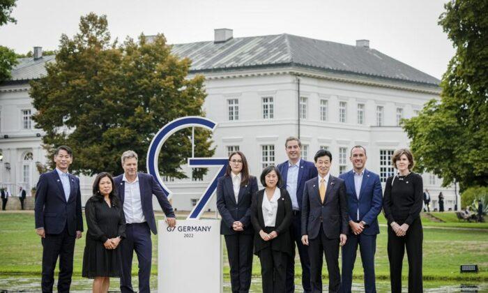 G-7 trade ministers meet at Neuhardenberg in Berlin on Sept. 4, 2022. (Kay Nietfeld/AP)