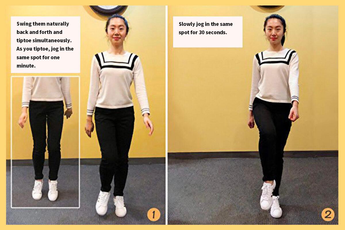 Tiptoe-jog is a workout recommended by a renowned Japanese Doctor Dr. Toshiro Iketani (Photo by The Epoch Times)