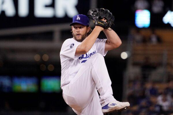 Los Angeles Dodgers starting pitcher Clayton Kershaw throws to the plate during the first inning of a baseball game against the Arizona Diamondbacks in Los Angeles on Sept. 19, 2022. (Mark J. Terrill/AP Photo)