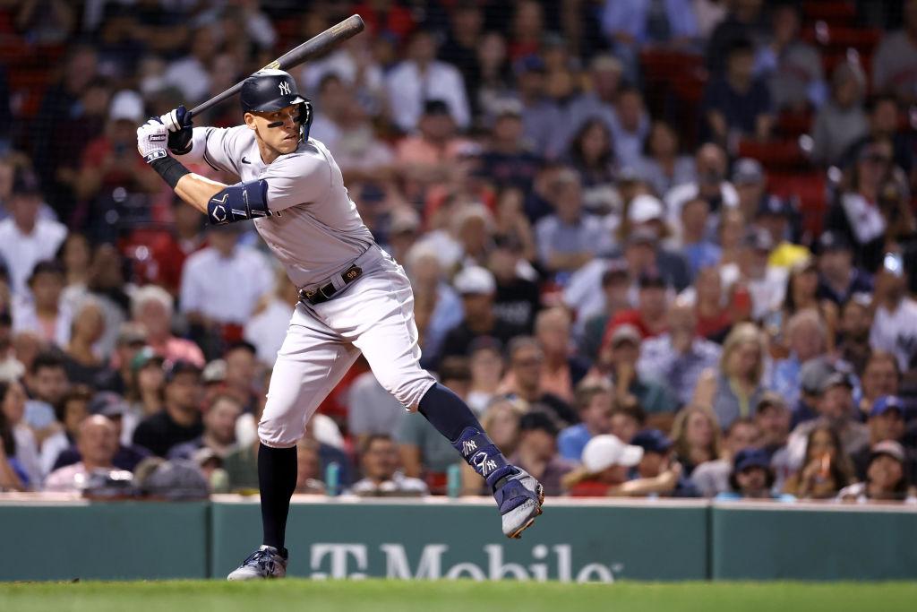 Aaron Judge of the New York Yankees at bat against the Boston Red Sox at Fenway Park on Sept. 14, 2022, in Boston. (Maddie Meyer/Getty Images)