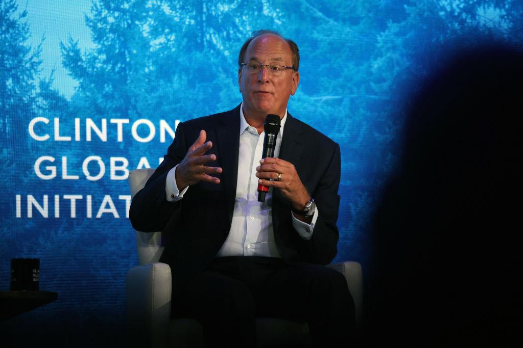 BlackRock CEO Larry Fink speaks at a forum during the opening of the Clinton Global Initiative, a meeting of international leaders, in New York on Sept. 19, 2022. (Spencer Platt/Getty Images)