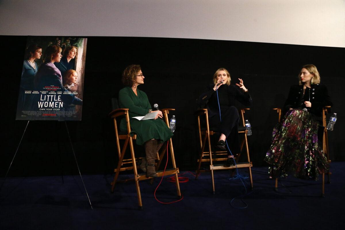 Alex Cohen, Greta Gerwig and Saoirse Ronan attend the American Cinematheque screening of Columbia Pictures' "Little Women" at the Egyptian Theatre in Hollywood, Calif., on Jan. 3, 2020. (Tommaso Boddi/Getty Images)