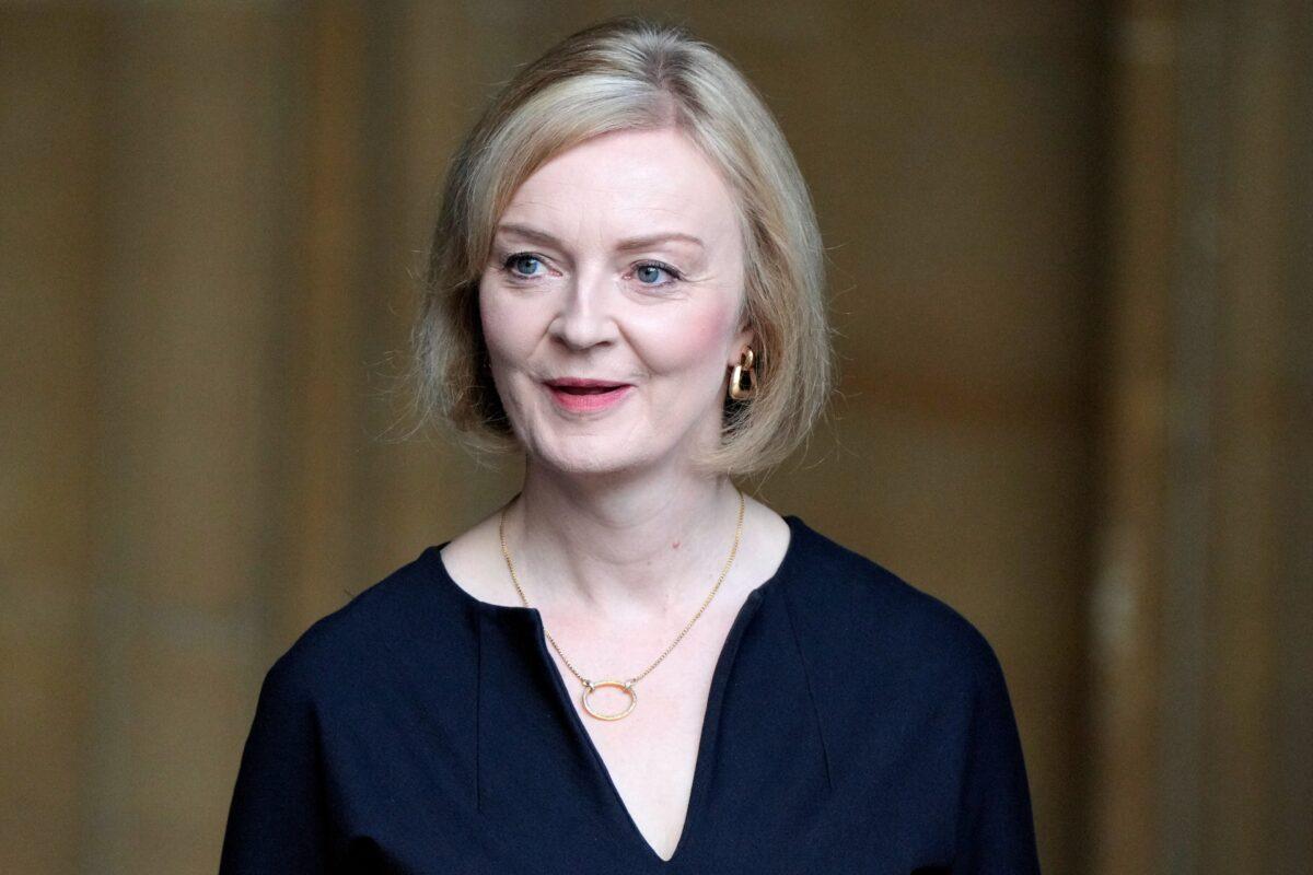 British Prime Minister Liz Truss leaves Westminster Hall after the Presentation of Addresses by both Houses of Parliament in Westminster Hall at the Houses of Parliament, London, on Sept. 12, 2022. (Markus Schreiber - WPA Pool/Getty Images)