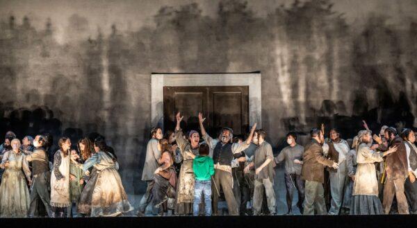 The cast sings in the Lyric Opera's production of "Fiddler on the Roof." (Todd Rosenberg)
