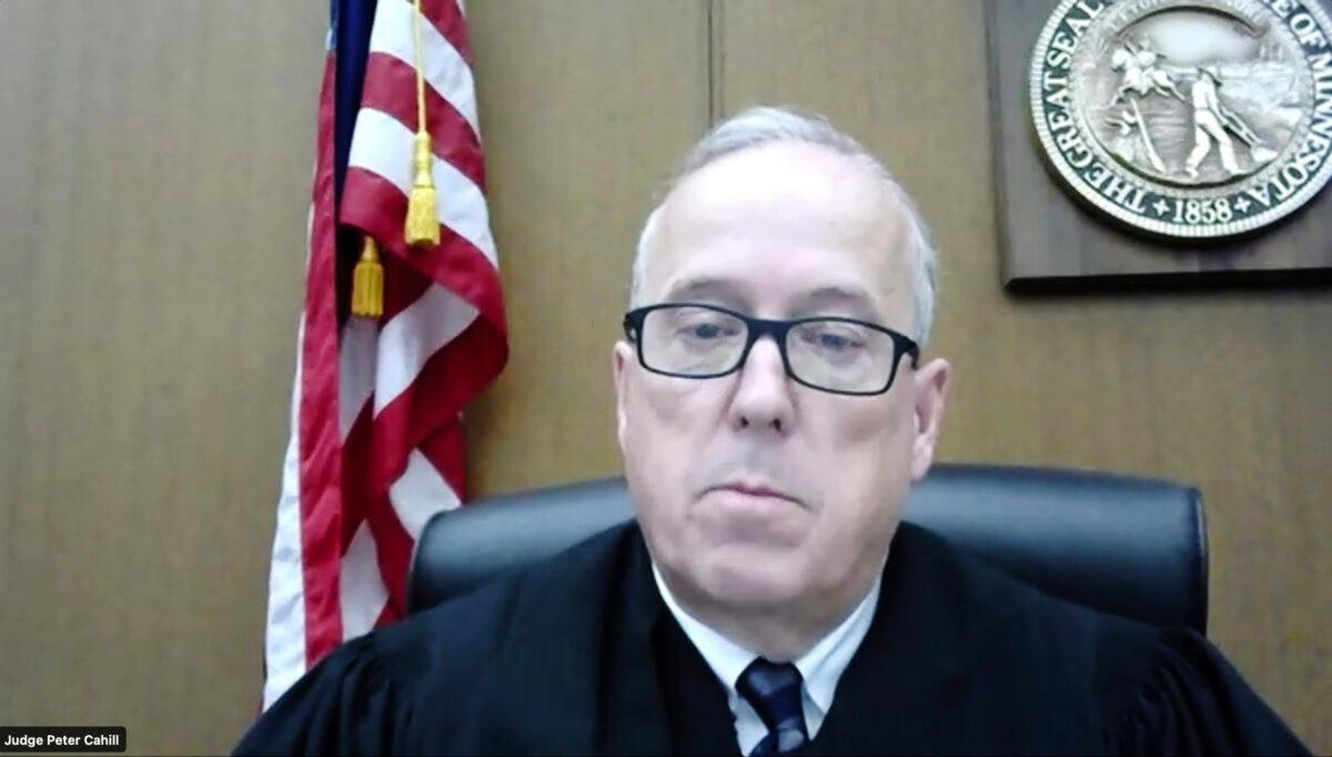 Hennepin County Judge Peter Cahill speaks while sentencing former Minneapolis Police Officer Thomas Lane in Minneapolis on Sept. 21, 2022, in a still from video. (Minnesota Attorney General's Office via AP)