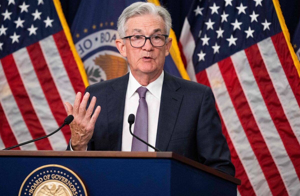 Federal Reserve Board Chairman Jerome Powell speaks during a news conference in Washington on Sept. 21, 2022. (Saul Loeb/AFP via Getty Images)
