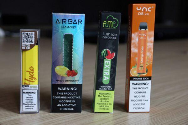 Flavored disposable e-cigarettes, on July 18, 2022. (Shannon Stapleton/Reuters)