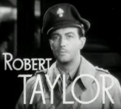 Cropped screenshot of Robert Taylor from the trailer for the 1940 film "Waterloo Bridge." (Public Domain)