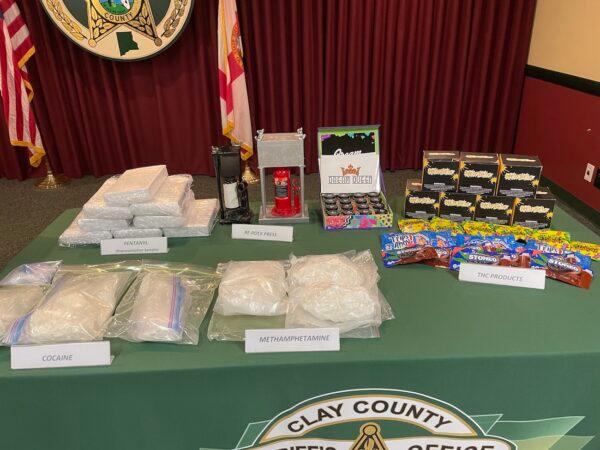 Florida authorities shut down a fentanyl operation and seized an amount of fentanyl estimated to be enough to kill more than 4 million people, the Florida state attorney general's office announced on Sept. 21, 2022. (Clay County Sheriff's Office)