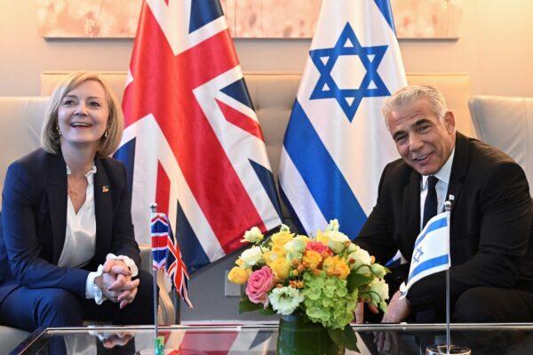 Prime Minister Liz Truss meets with Israeli Prime Minister Yair Lapid at the UN building in New York on Sep. 21, 2022. (PA)