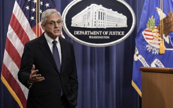Attorney General Merrick Garland tells reporters Aug. 11 that he won't take questions about the FBI's raid on former President Donald Trump's home in Florida. (Drew Angerer/Getty Images)