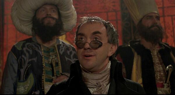 The Right Ordinary Horatio Jackson (Jonathan Pryce) is hilariously over-the-top in “The Adventures of Baron Munchausen.” (Columbia Pictures)