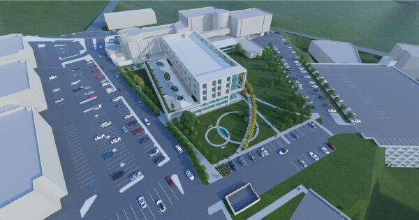 A rendered image of Providence Mission Hospital in Mission Viejo, Calif. (Courtesy of Providence Mission Hospital)