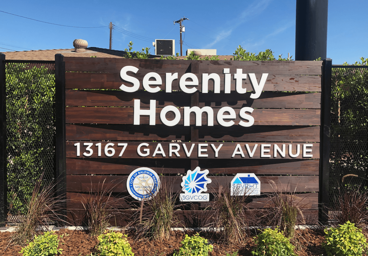 Serenity Homes, a tiny home village in Baldwin Park, Calif., on Sept. 24, 2022. (Courtesy of San Gabriel Valley Regional Housing Trust)