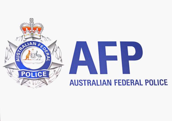 A general view of the Australian Federal Police emblem during a press conference in Melbourne, Australia, on Sept. 30, 2014. (Scott Barbour/Getty Images)