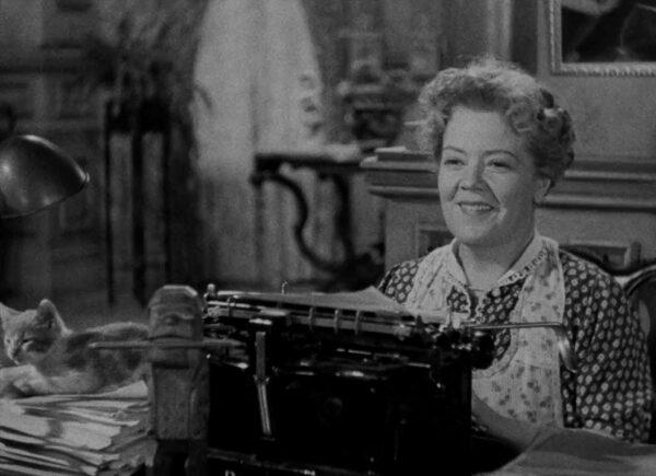Spring Byington as Penny Sycamore considers what to write in "You Can't Take It With You," which won the 1938 Oscar for Best Picture. (MovieStillsDB)