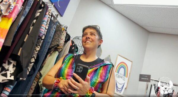 Screenshot from video recorded by undercover, independent journalist Tayler Hansen, showing someone he identified as "Pastor Amanda," who began recording him when she discovered him recording his private tour of the Transparent Closet at the First Christian Church of Katy, Texas, on Sept. 24, 2022. (Courtesy of Tayler Hansen)