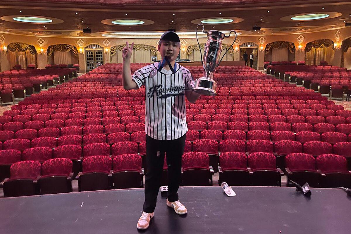 Stepping onto the stage of his dreams, Pun Ho Lam won this year's "IJA Juggling Championships winner". (Courtesy of Pun Ho Lam)