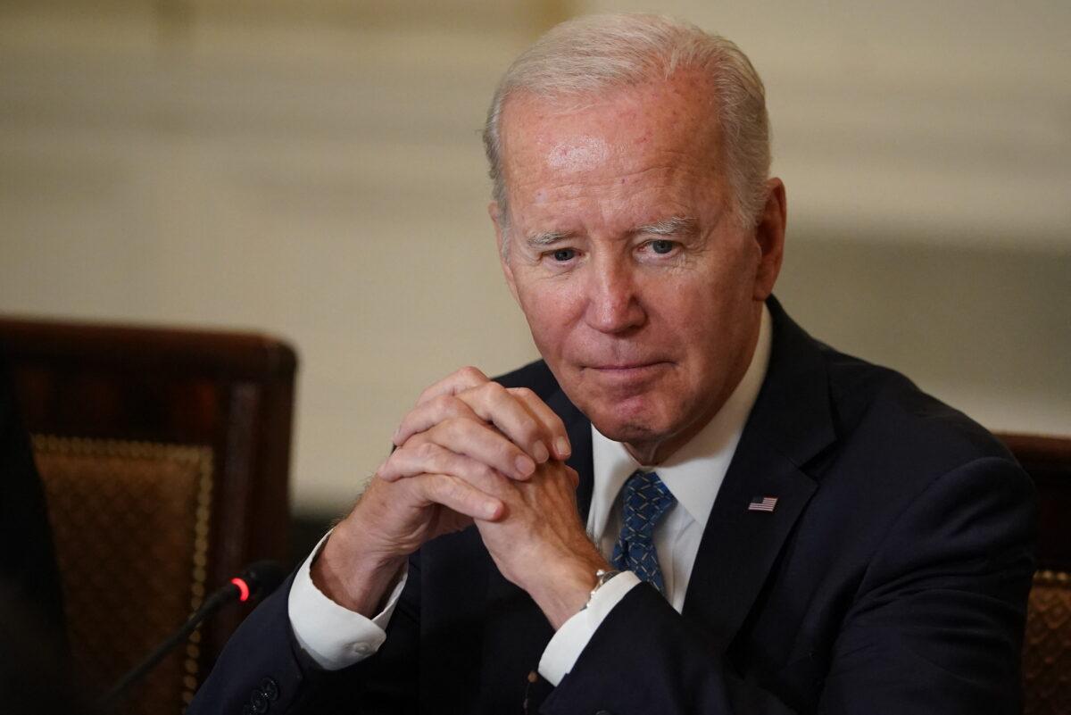 U.S. President Joe Biden speaks during the third meeting of the White House Competition Council in the State Dining Room of the White House in Washington, on Sept. 26, 2022. (Mandel Ngan/AFP via Getty Images)