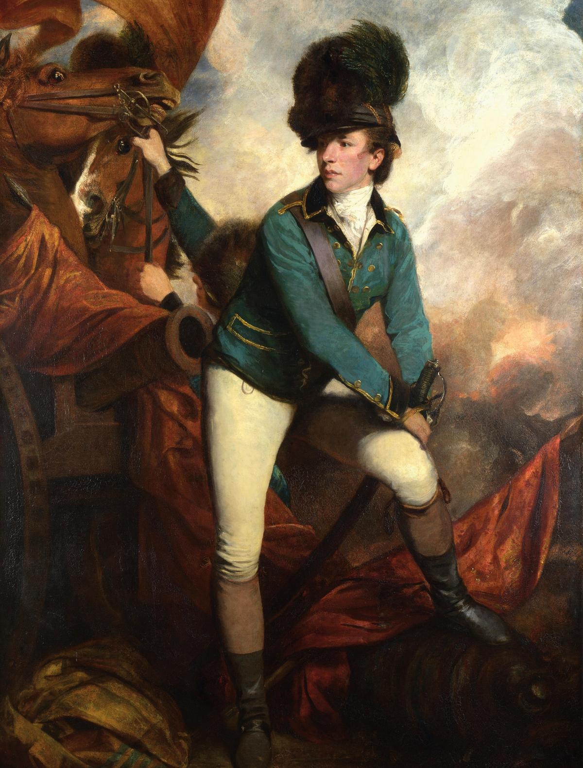 Lt. Col. Tarleton was determined to capture colonial lawmakers. “Portrait of Sir Banastre Tarleton” by Joshua Reynolds, 1782. National Gallery, London. (Public domain)