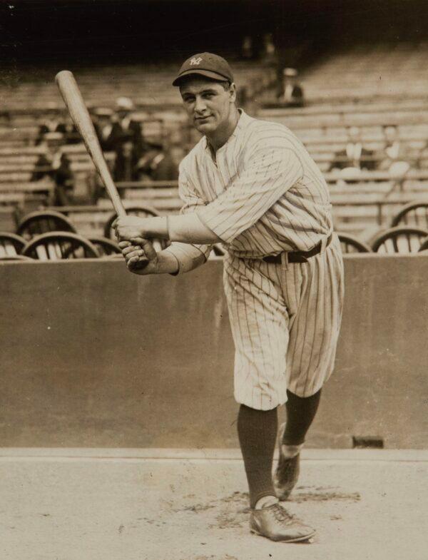Lou Gehrig in his first appearance with the New York Yankees during a game on June 11, 1923. (Public domain)