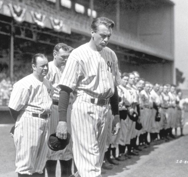 American actor Gary Cooper re-enacts Gehrig’s farewell speech (July 4, 1939) in the 1942 film “The Pride of the Yankees.” ( Public domain)
