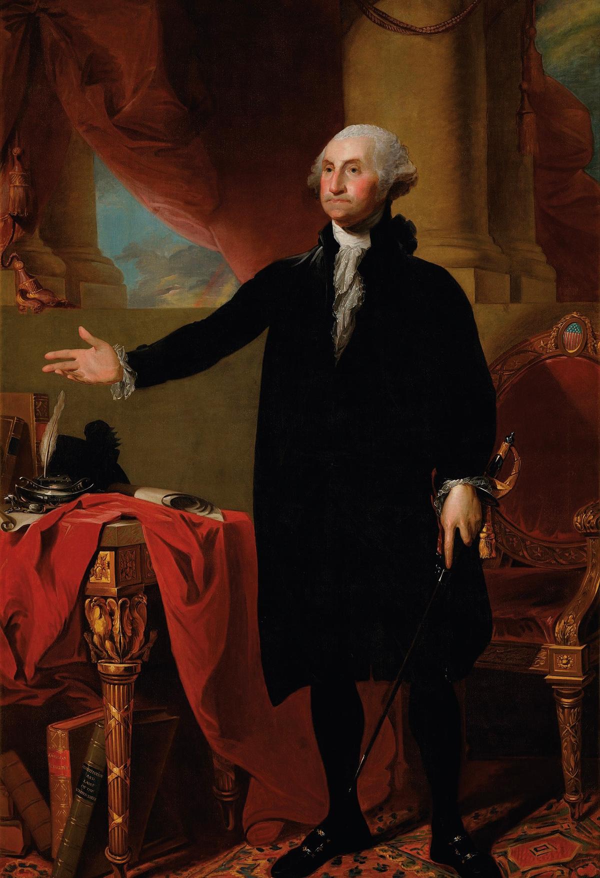 Dolley Madison saved Washington's portrait when the British set fire to the President’s House in 1814. "George Washington," 1797, by Gilbert Stuart. Oil on canvas. White House, Washington. (Public Domain)