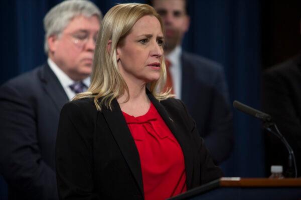 Arkansas Attorney General Leslie Rutledge speaks during a press conference at the Department of Justice in Washington on Feb. 27, 2018. (Toya Sarno Jordan/Getty Images)