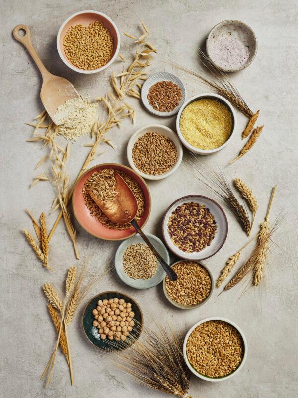 Each of Hayden’s heritage flours and grains—from red fife wheat, to purple barley, to blue beard durum—has its own distinct character. (David Alvarado)