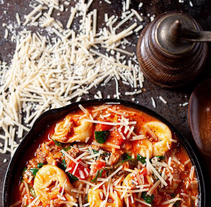 30-Minute Tuscan Tortellini with Sausage and Spinach