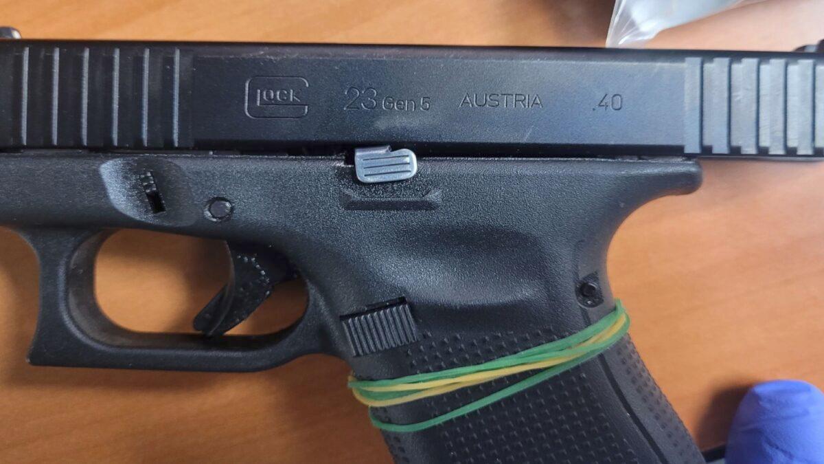 One of the loaded handguns that were recovered from the scene. (Courtesy of U.S. Customs and Border Protection)