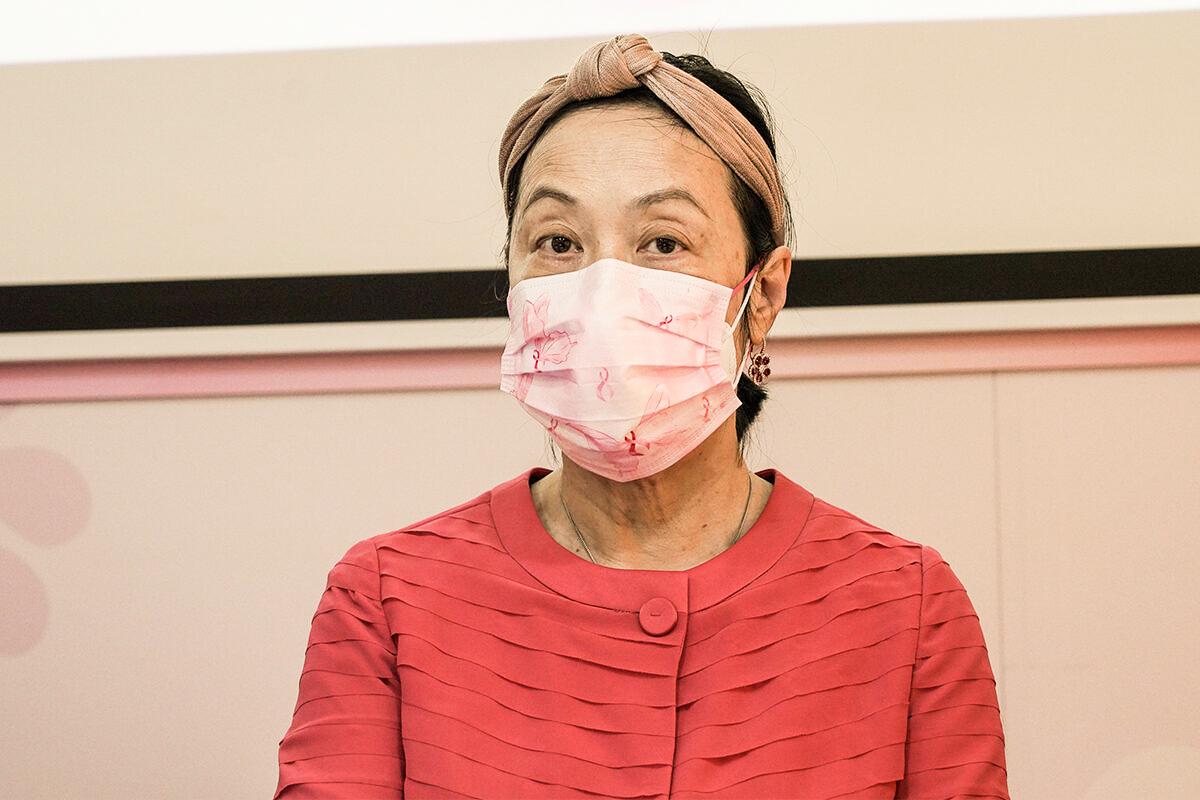 Dr. Eliza Fok, Chairman of the Hong Kong Breast Cancer Foundation (HKBCF). (Adrian Yu/The Epoch Times)