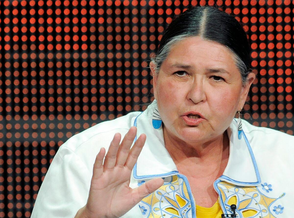 Activist and actress Sacheen Littlefeather takes part in a panel discussion on the PBS special "Reel Injun" at the PBS Television Critics Association summer press tour in Beverly Hills, Calif., on Aug. 5, 2010. (Chris Pizzello/AP Photo)