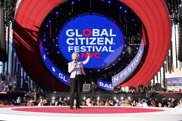 Ursula von der Leyen speaks onstage during Global Citizen Festival 2022: New York at Central Park in New York City, on Sept. 24, 2022. (Theo Wargo/Getty Images for Global Citizen)