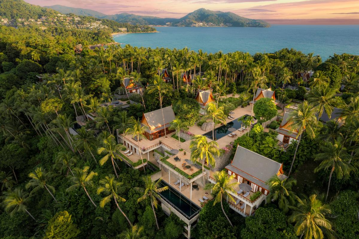 The property lies within an exclusive area of one of the world’s most coveted beach resorts on Phuket Island in Thailand. Seen from above, the Pansea Beach property is breathtaking. (Courtesy of owners and Sotheby’s Concierge Auctions)