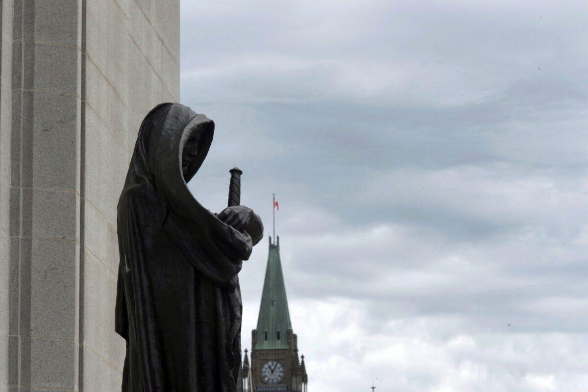 The justice statue outside the Supreme Court of Canada in Ottawa, in a file photo. (The Canadian Press/Adrian Wyld)